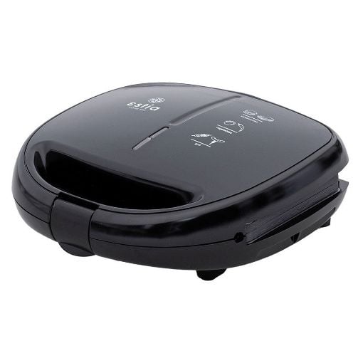 Εικόνα της Τοστιέρα Estia Black & Inox 2 Θέσεων 850w με Αποσπώμενες Αντικολλητικές Πλάκες 06-10041