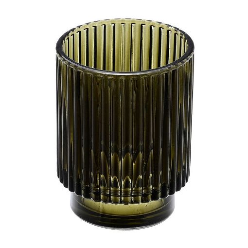 Εικόνα της Ποτηράκι Μπάνιου Estia Olive Series Γυάλινο 7.5x7.5x9.7 cm Λαδί 02-14889