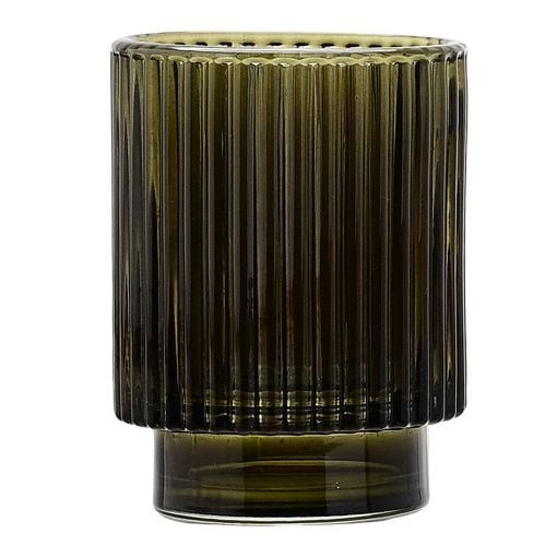 Εικόνα της Ποτηράκι Μπάνιου Estia Olive Series Γυάλινο 7.5x7.5x9.7 cm Λαδί 02-14889