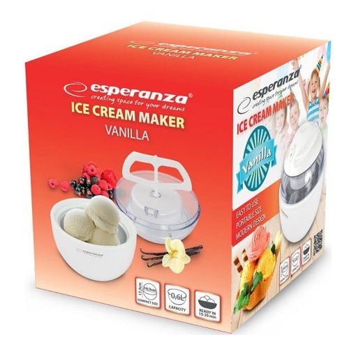 Εικόνα της Παγωτομηχανή Esperanza Vanilla 0.6lt Λευκή EKI001