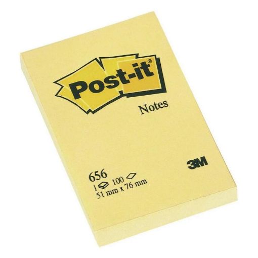 Εικόνα της Αυτοκόλλητα Χαρτάκια 3M Post-it 100 Φύλλα 76 x 51 mm Κίτρινα 12τμχ 656CY