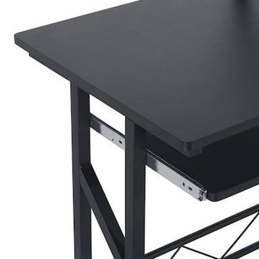 Εικόνα της Homcom Γωνιακό Μεταλλικό Γραφείο 150x150x76 cm Μαύρο 836-122BK