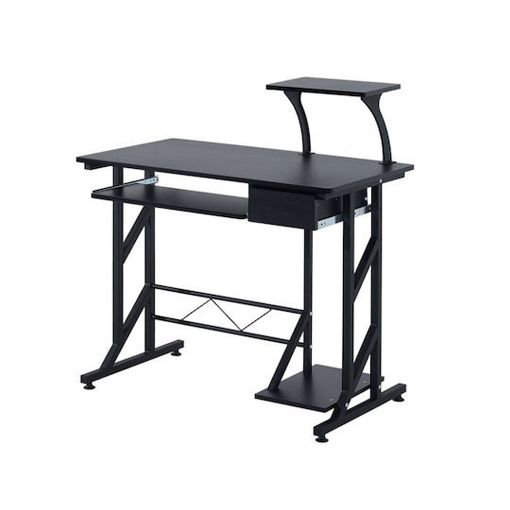 Εικόνα της Homcom Γωνιακό Μεταλλικό Γραφείο 150x150x76 cm Μαύρο 836-122BK