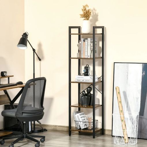 Εικόνα της Homcom Βιβλιοθήκη Industrial Style Με 5 Ράφια 40x30x154 cm 838-162