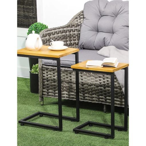 Εικόνα της Outsunny Σετ 2 Πλαϊνά Τραπεζάκια Κήπου 40x30x60 cm 84G-079V00LR