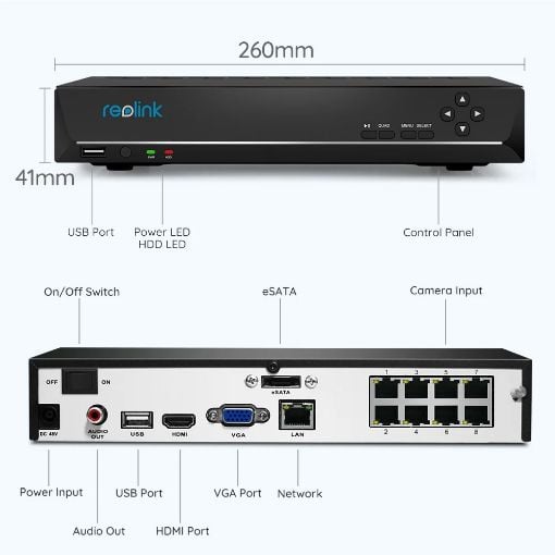Εικόνα της Καταγραφικό Reolink NVS8 PoE NVR 8 Καναλιών