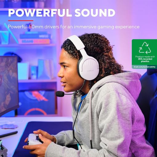 Εικόνα της Headset Trust GXT 489W Fayzo White 25210