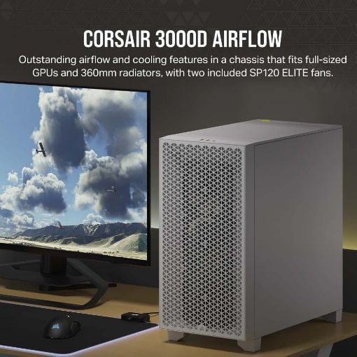 Εικόνα της Corsair 3000D Airflow Tempered Glass White CC-9011252-WW