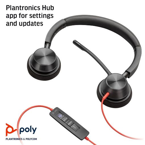 Εικόνα της Headset Poly Blackwire 3320 Stereo Microsoft Teams Certified USB-C with USB-C/A Adapter Black 8X220AA