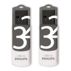 Εικόνα της Philips Vivid 32GB USB 3.0 White/Shadow Grey 2-Pack FM32FD00D/00