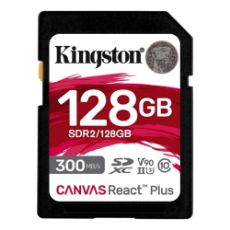 Εικόνα της Κάρτα Μνήμης SDXC Kingston Canvas React Plus 128GB UHS-II Class 10 U3 V90 SDR2/128GB