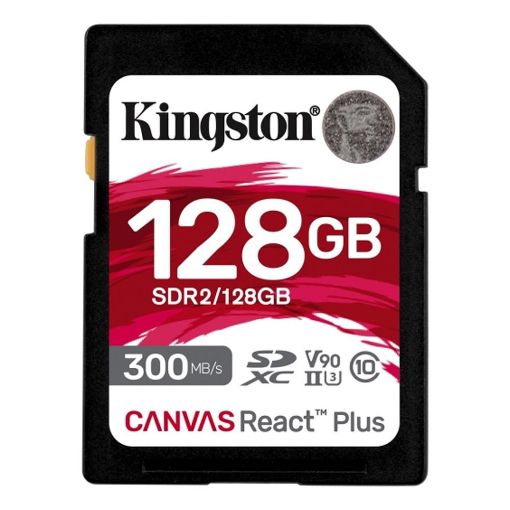 Εικόνα της Κάρτα Μνήμης SDXC Kingston Canvas React Plus 128GB UHS-II Class 10 U3 V90 SDR2/128GB