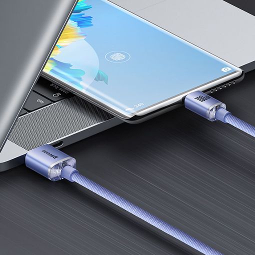 Εικόνα της Καλώδιο Baseus Crystal Shine USB to USB-C 100W 2m Purple CAJY000505