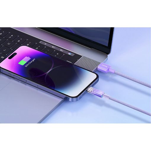 Εικόνα της Καλώδιο Baseus Explorer Fast Charging USB-A to Lightning 1m 2.4A Purple CATS010005