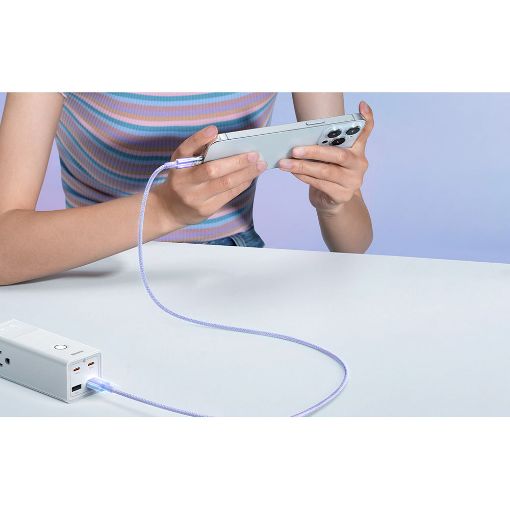 Εικόνα της Καλώδιο Baseus Explorer Fast Charging USB-A to Lightning 1m 2.4A Purple CATS010005