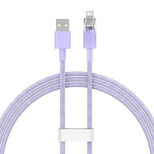 Εικόνα της Καλώδιο Baseus Explorer Fast Charging USB-A to Lightning 1m 2.4A Purple CATS010005