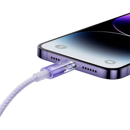 Εικόνα της Καλώδιο Baseus Explorer Fast Charging USB-A to Lightning 1m 2.4A Purple CATS010005