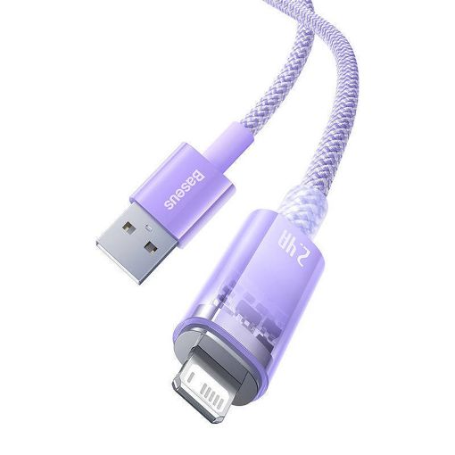 Εικόνα της Καλώδιο Baseus Explorer Fast Charging USB-A to Lightning 1m 2.4A Purple CATS010005