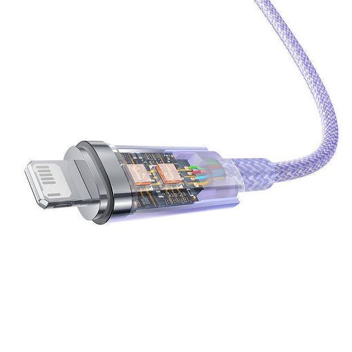 Εικόνα της Καλώδιο Baseus Explorer Fast Charging USB-A to Lightning 1m 2.4A Purple CATS010005