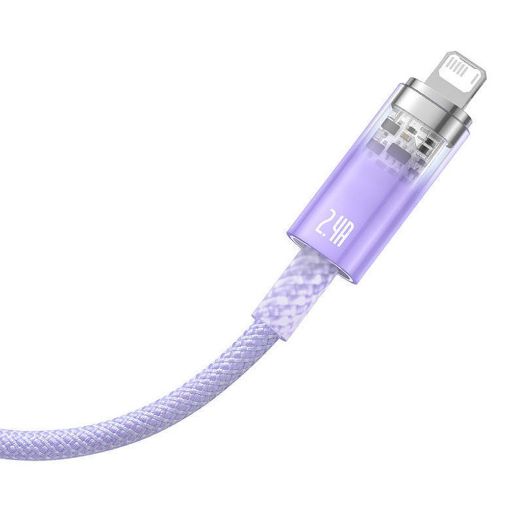 Εικόνα της Καλώδιο Baseus Explorer Fast Charging USB-A to Lightning 1m 2.4A Purple CATS010005