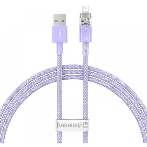 Εικόνα της Καλώδιο Baseus Explorer Fast Charging USB-A to Lightning 1m 2.4A Purple CATS010005