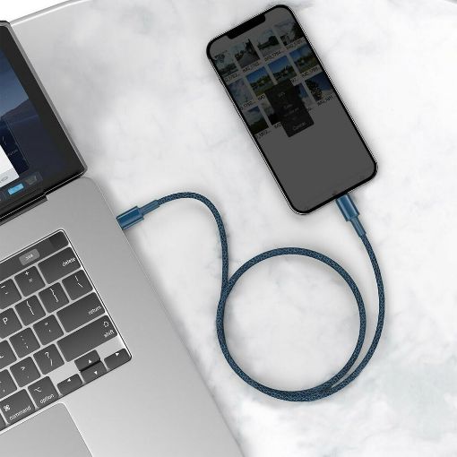 Εικόνα της Καλώδιο Baseus High Density USB-C to Lightning Braided PD 20W 2m Blue CATLGD-A03