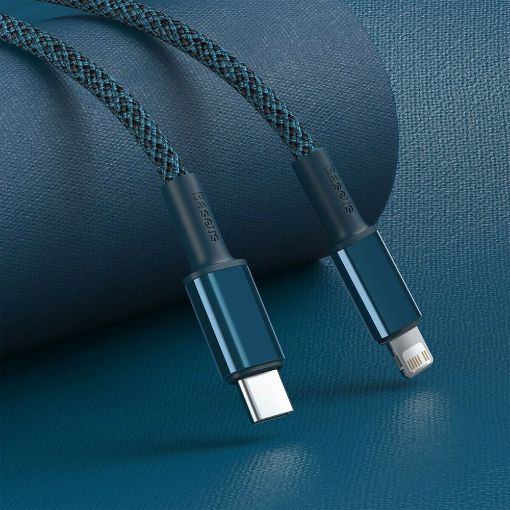 Εικόνα της Καλώδιο Baseus High Density USB-C to Lightning Braided PD 20W 2m Blue CATLGD-A03