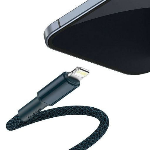 Εικόνα της Καλώδιο Baseus High Density USB-C to Lightning Braided PD 20W 2m Blue CATLGD-A03