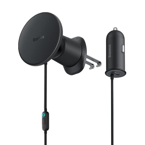 Εικόνα της Baseus Magnetic Car Phone Holder CW01 With Charger 15W/25W Black C40141000111-00