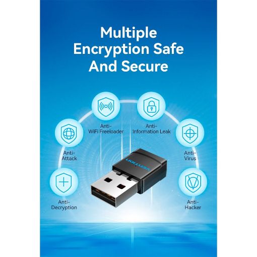 Εικόνα της WiFi USB Adapter Vention AC600 Dual-Band Black KDSB0