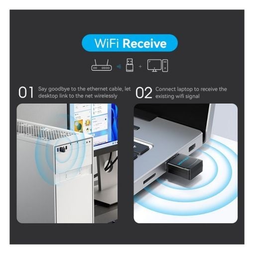 Εικόνα της WiFi USB Adapter Vention N150 Black KDRB0