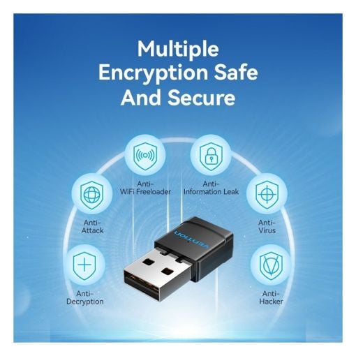 Εικόνα της WiFi USB Adapter Vention N150 Black KDRB0