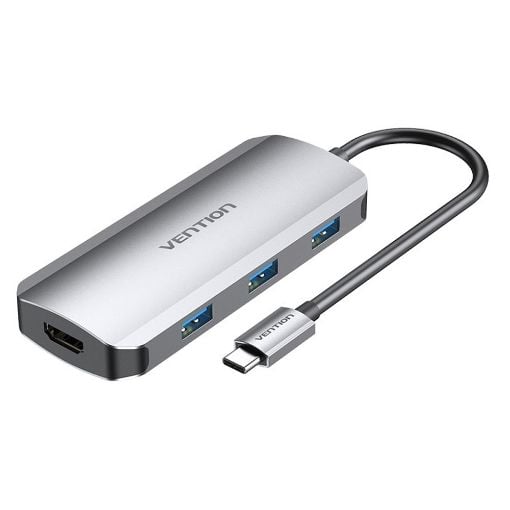 Εικόνα της Docking Station Vention USB-C 6-Port to HDMI/USB 3.0x3/PD Gray TODHB