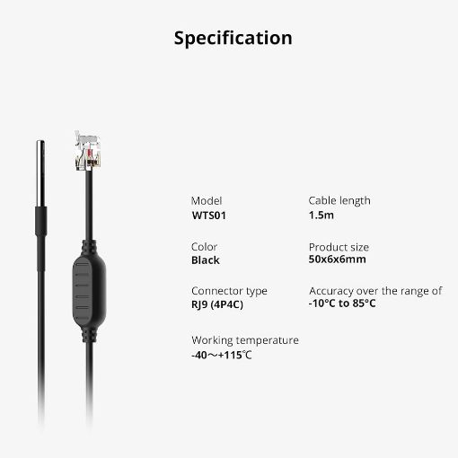 Εικόνα της Sonoff Waterproof Temperature Sensor RJ9 4P4C Connector WTS01