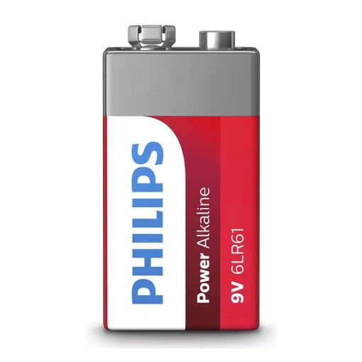 Εικόνα της Αλκαλική Μπαταρία 9V Philips Power 1 Τμχ 6LR61P1B/10