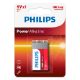 Εικόνα της Αλκαλική Μπαταρία 9V Philips Power 1 Τμχ 6LR61P1B/10