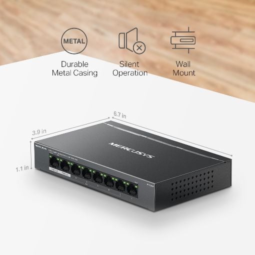 Εικόνα της Switch Mercusys MS108GP Desktop 8-Port Gigabit with 7-Port PoE+