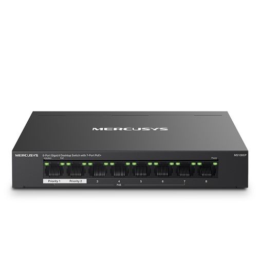 Εικόνα της Switch Mercusys MS108GP Desktop 8-Port Gigabit with 7-Port PoE+