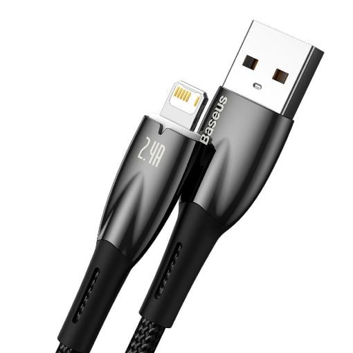 Εικόνα της Καλώδιο Baseus Glimmer USB-A to Lightning 2.4A 1m Black CADH000201