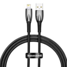 Εικόνα της Καλώδιο Baseus Glimmer USB-A to Lightning 2.4A 1m Black CADH000201