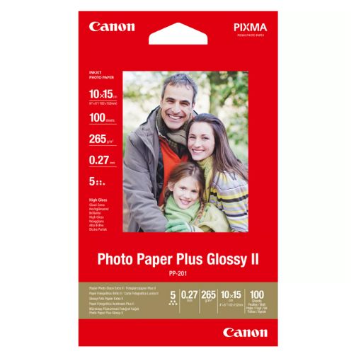 Εικόνα της Φωτογραφικό Χαρτί Canon PP-201 A6 Plus Glossy II 265 g/m² 100 Φύλλα 2311B072