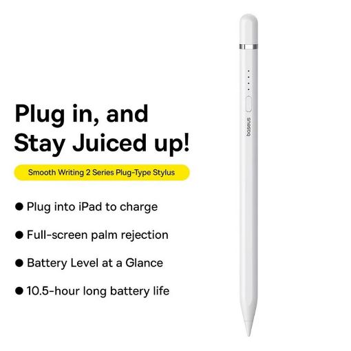 Εικόνα της Baseus Smooth Writing Stylus Plug-in Lightning (Active) for iPad Λευκό P80015806211-03