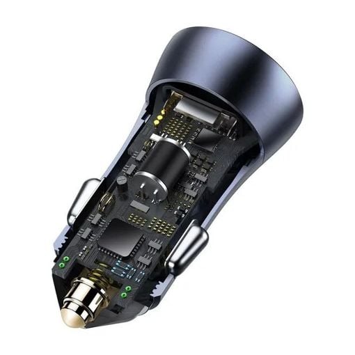 Εικόνα της Φορτιστής Αυτοκινήτου Baseus Golden Contactor Pro Dual USB-A 40W Gray + Καλώδιο USB-A σε USB-C 1m TZCCJD-A0G
