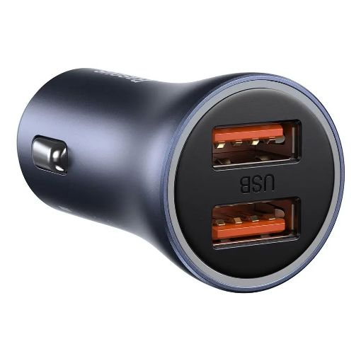 Εικόνα της Φορτιστής Αυτοκινήτου Baseus Golden Contactor Pro Dual USB-A 40W Gray + Καλώδιο USB-A σε USB-C 1m TZCCJD-A0G
