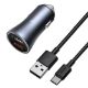 Εικόνα της Φορτιστής Αυτοκινήτου Baseus Golden Contactor Pro Dual USB-A 40W Gray + Καλώδιο USB-A σε USB-C 1m TZCCJD-A0G