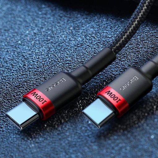 Εικόνα της Σετ Καλώδια Baseus Cafule USB-C to USB-C 100W 2m 2psc Red/Black & Grey/Black P10318306003-01