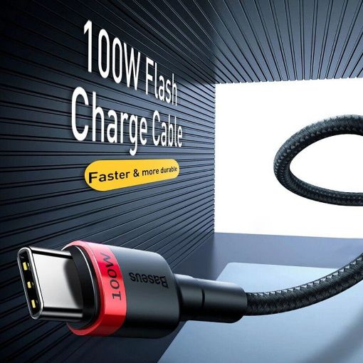 Εικόνα της Σετ Καλώδια Baseus Cafule USB-C to USB-C 100W 2m 2psc Red/Black & Grey/Black P10318306003-01