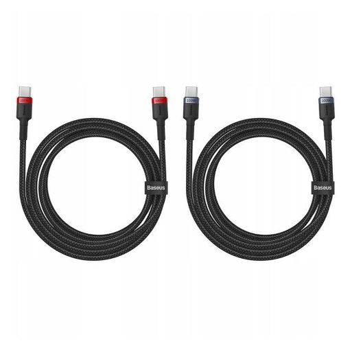 Εικόνα της Σετ Καλώδια Baseus Cafule USB-C to USB-C 100W 2m 2psc Red/Black & Grey/Black P10318306003-01