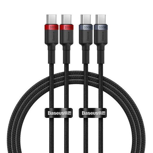 Εικόνα της Σετ Καλώδια Baseus Cafule USB-C to USB-C 100W 2m 2psc Red/Black & Grey/Black P10318306003-01
