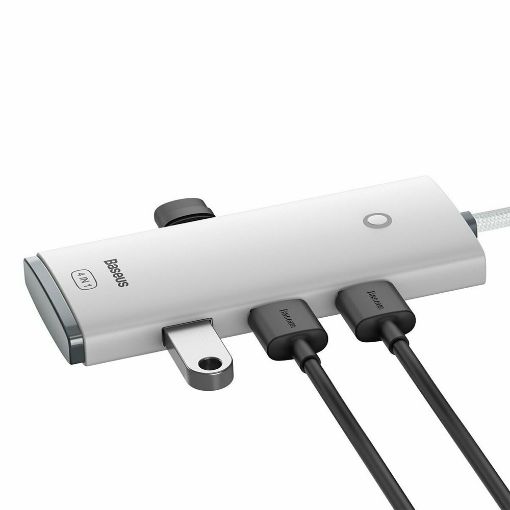 Εικόνα της USB Hub Baseus Lite Series USB-C to 4x USB 3.0 & USB-C 25cm White WKQX030302